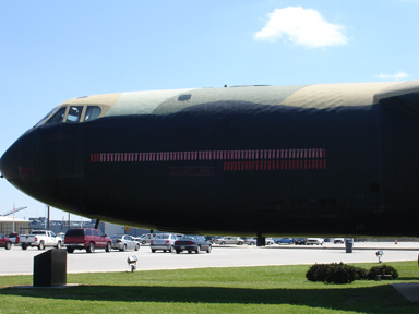close view of the front of plane
