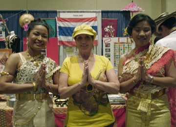 Karen Duquette and Thailand dancers