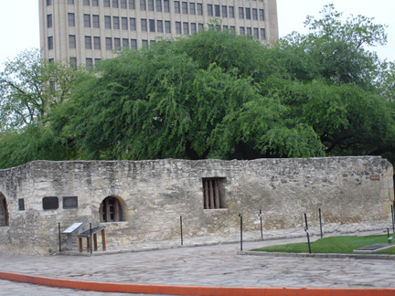 the wall around The Alamo