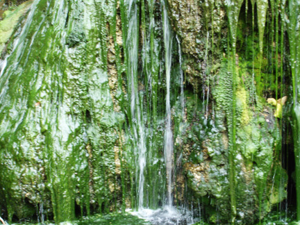 close-up of the waterfall