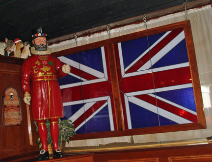 Lee at Mad Dog's British Pub British display