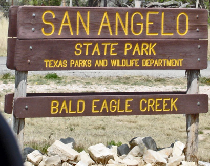 San Angelo State Park sign