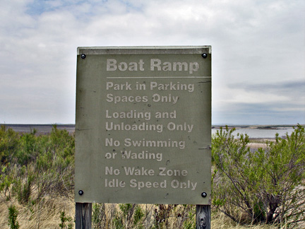 Boat ramp sign
