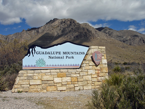 Guadalupe Mountains National Park sign