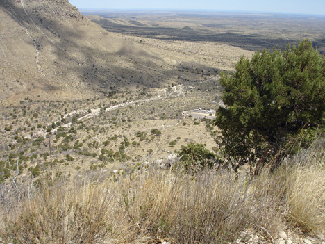the view down from Guadalupe Mountain