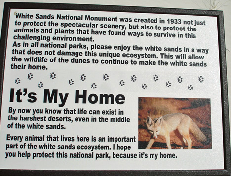 sign about critters' homes