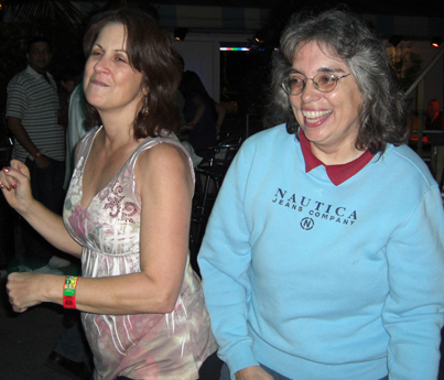 Lorie and Jeannie have too much fun on the dance fllor
