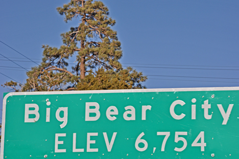 sign - Big Bear City - Elevation 6,754 
