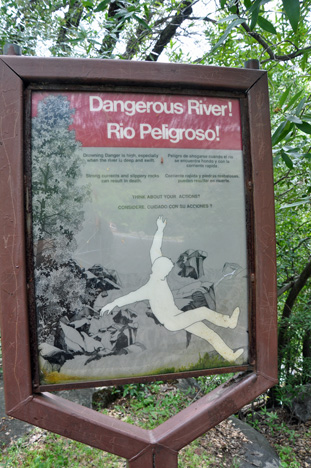 dangerous river sign at Sequoia National Park