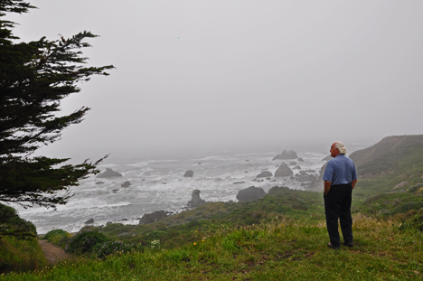 Lee gets his first view of Shell Beach from the parking area