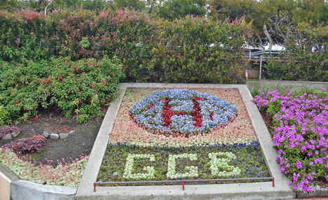 flowers forming the initials GGB