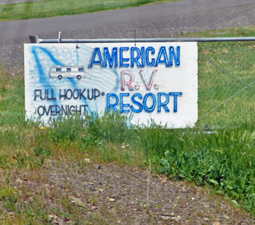 American RV Resort sign