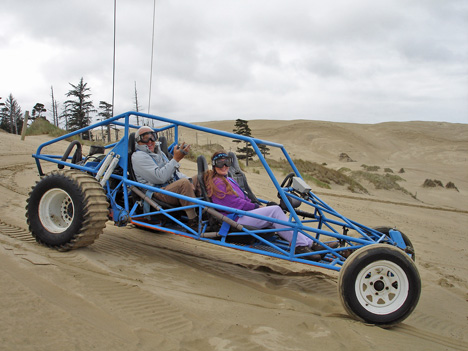 the two RV Gypsies in the dune buggy
