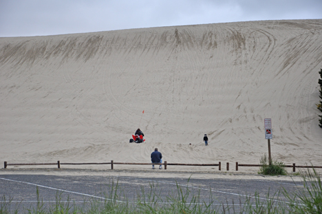 people 4-wheeling on the sand dune
