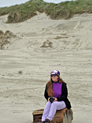 Karen Duquette on the beach