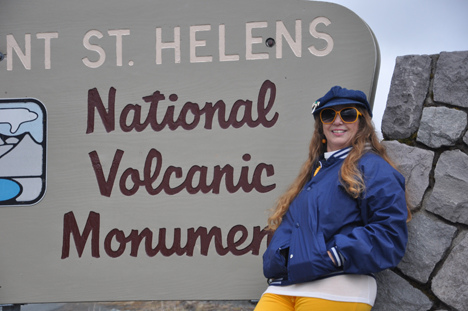 Karen Duquette at the Mount St. helens national Volvanic Monument