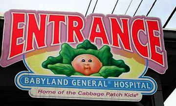 entrance sign at Babyland General Hospital