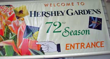 Hershey Gardens entrance sign