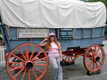 Karen and a covered wagon