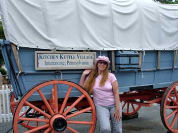 Karen and a covered wagon