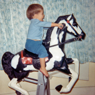 Brian Duquette and his rocking horse