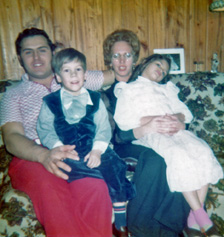 Brian and his famiy, Christmas Eve 1973