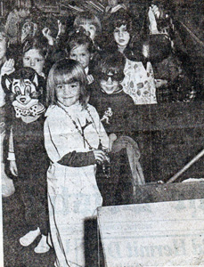 March 1, 1974 - newspaper article with Brian's photo - cosutme party at Terryville Library - Bristol Press Photo by Phyllis Springer 