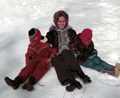 Brian, Karen, Renee Duquette in snow