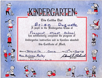 Kindgarten certificate