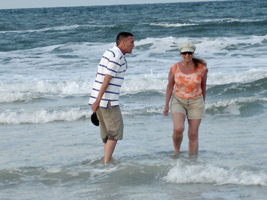 Brian and his mom at the beach