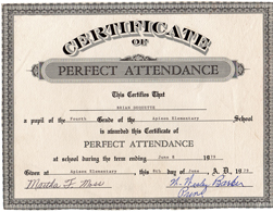 Perfect Attendance Award