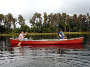 taking the grandchildren canoeing