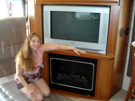 AWO's fireplace & TV
