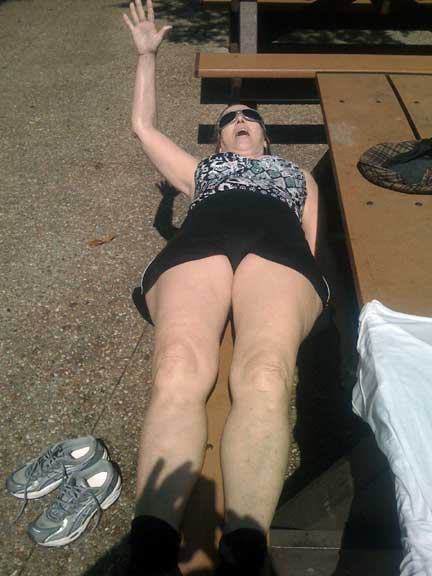 karen drying out in the sun