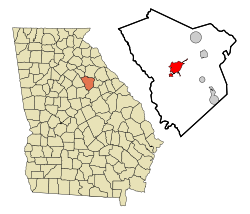 map of Georgia showing where Greensboro is located