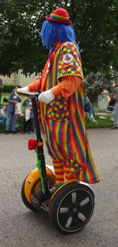 clown on a Segway