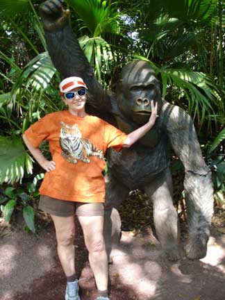 Karen Duquette and a big gorilla