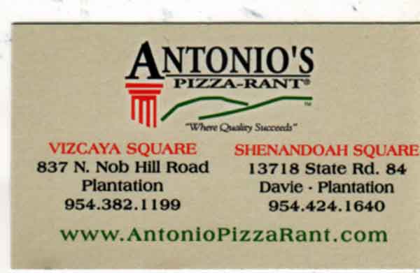 Antonio's Pizza card