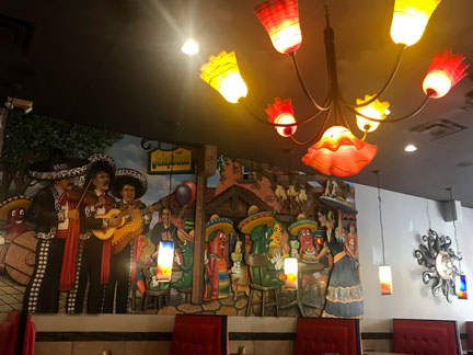 walls and lights inside Jalapenos Mexican Restauraunt